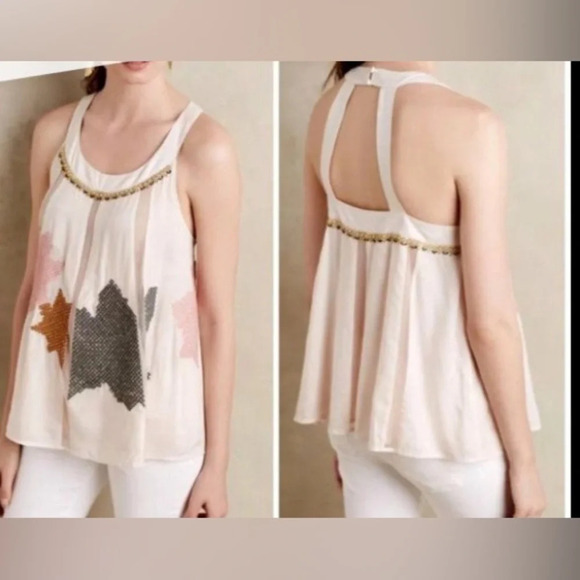 Anthropologie Pia Embellished Tank‎ Too Size 4 - Picture 3 of 3